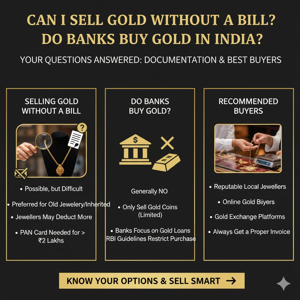 Can I Sell Gold Without a Bill? Do Banks Buy Gold in India?