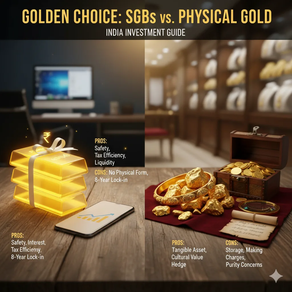 Sovereign Gold Bonds vs Physical Gold - Pros and Cons