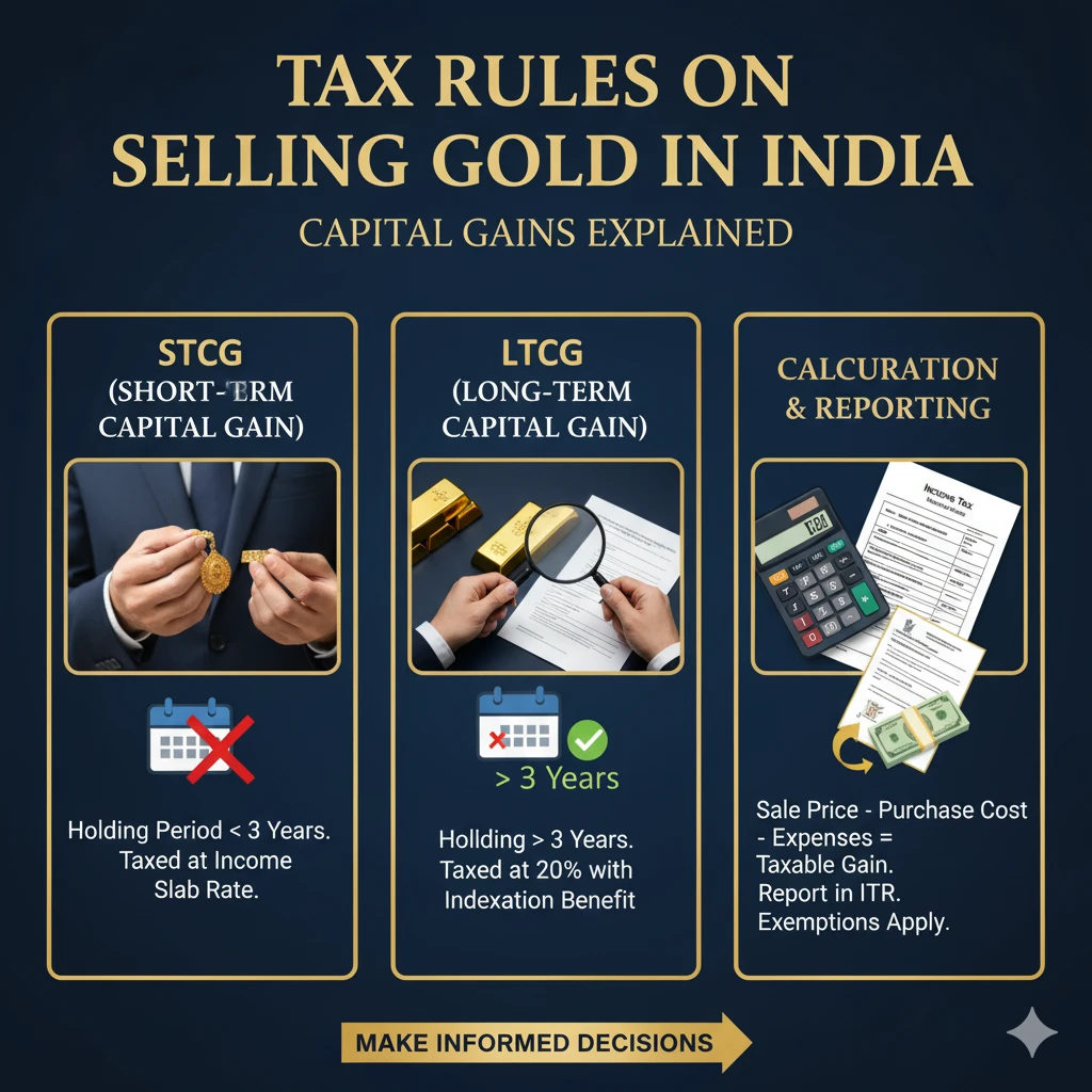 Tax Rules on Selling Gold in India - Capital Gains Explained